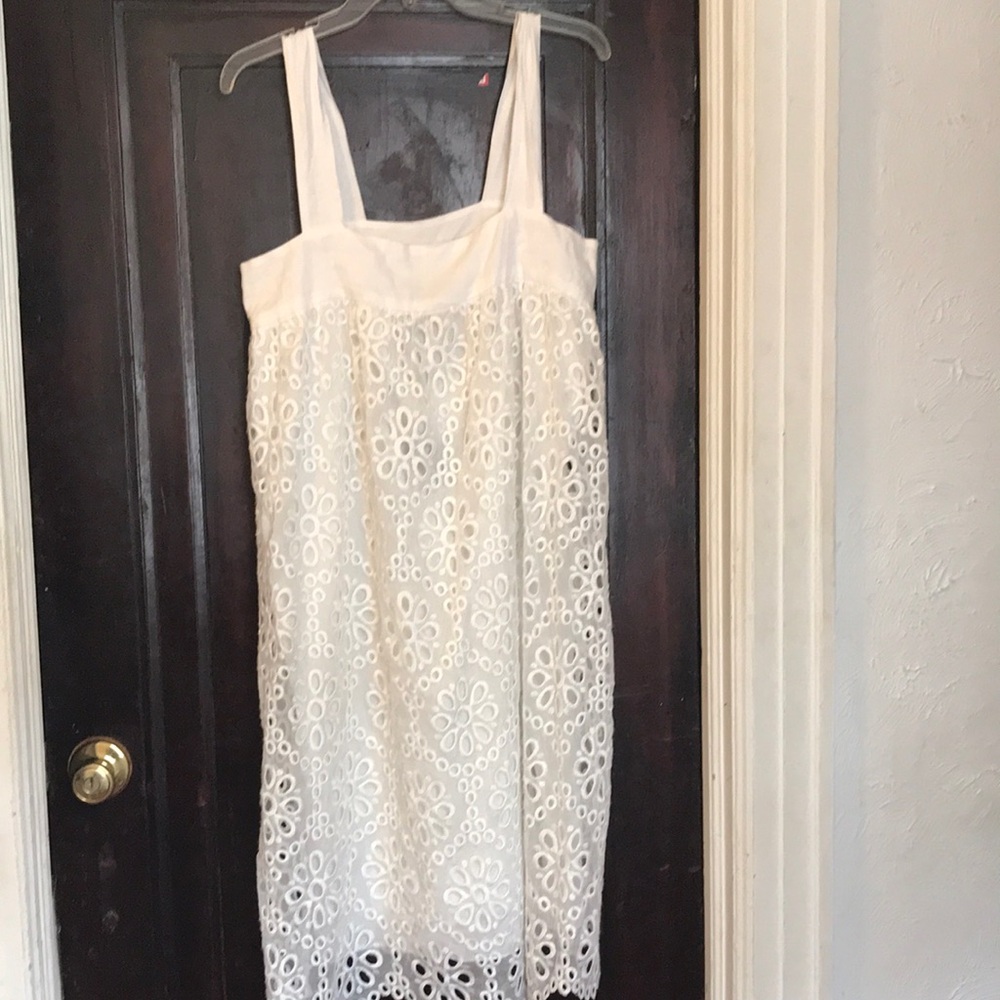 38.  New with tags, white, eyelet dress from Zara.